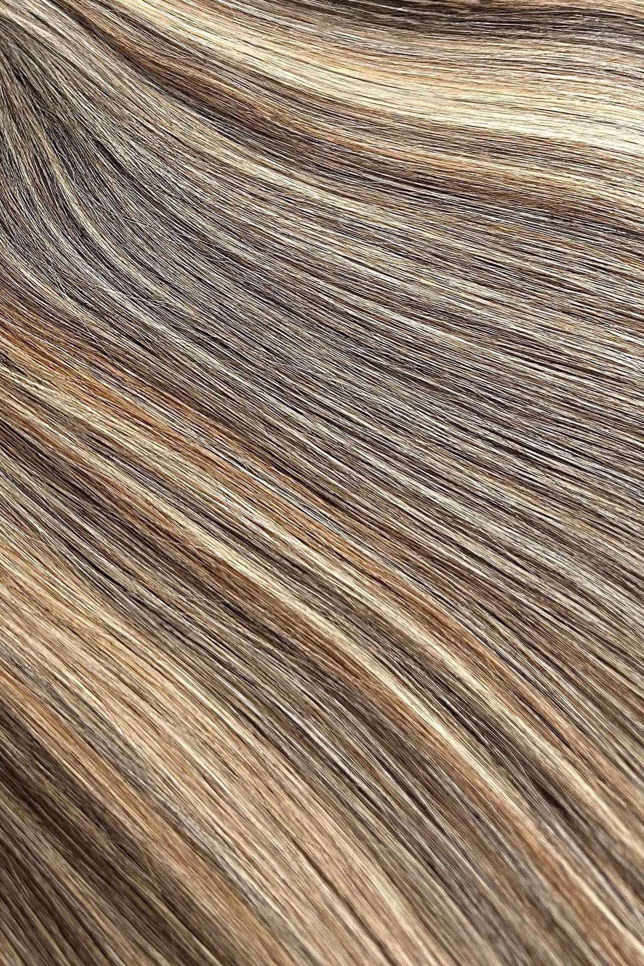 Close-up of brown and gray hair strands