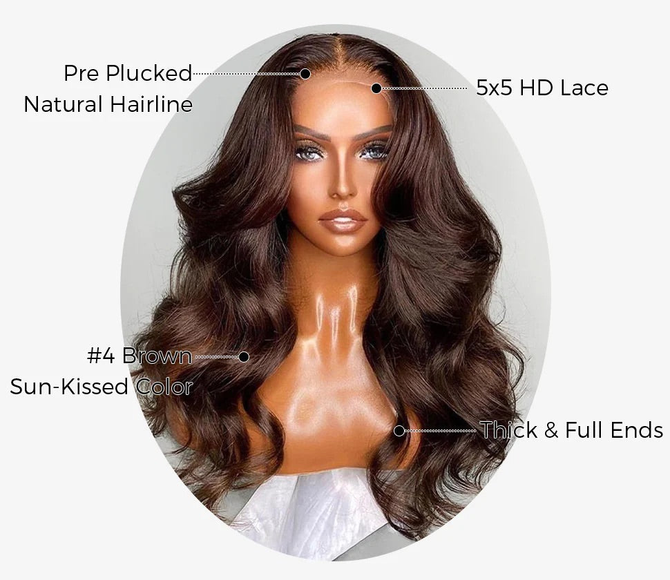 Veronica 5x5 Pre Cut Glueless Wig