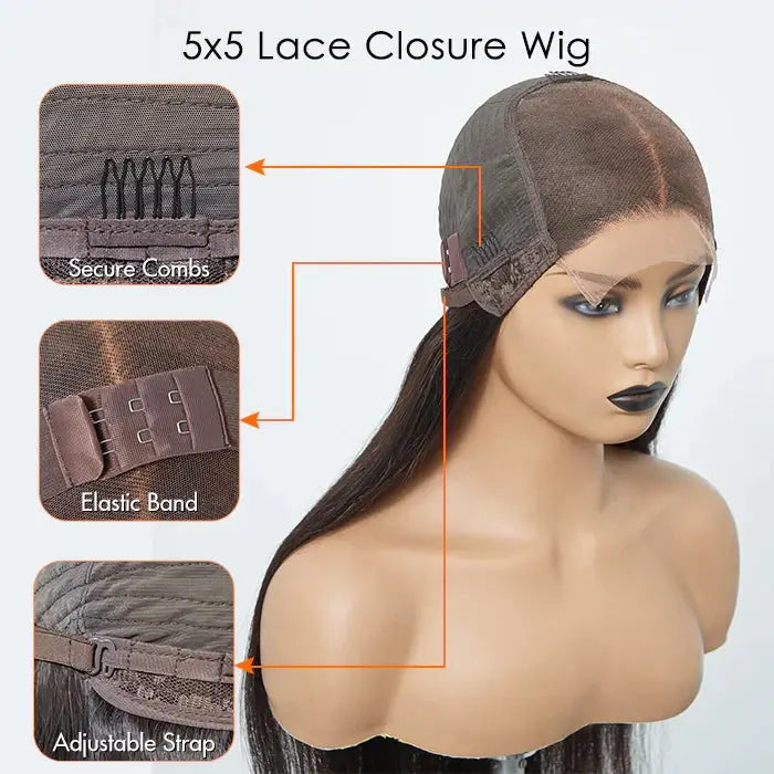 Lola 5x5  Glueless Closure Wig